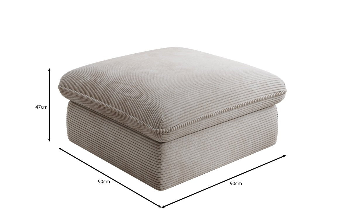 Bijzetkruk Cuddle in Ribstof 90x90cm