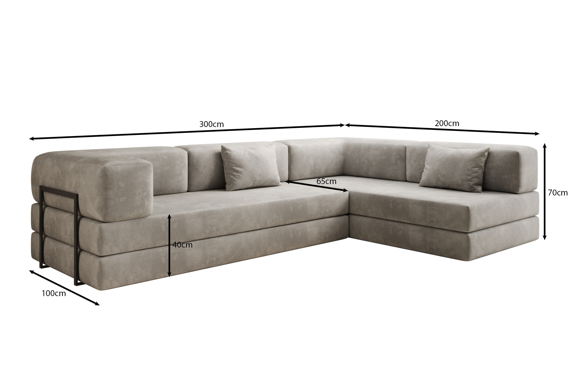 Designer Sofa Lazy L in Fluweel