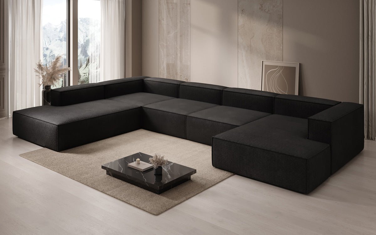 Designer Sofa Lesley U XXL in Bouclé