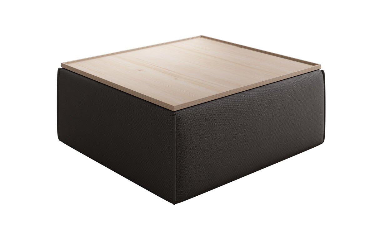 Lesley side stool/coffee table with storage in fabric