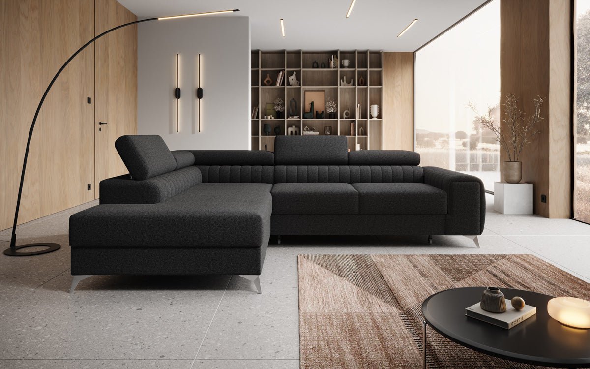 Designerbank Aurea L met slaap- en klapfunctie in Bouclé