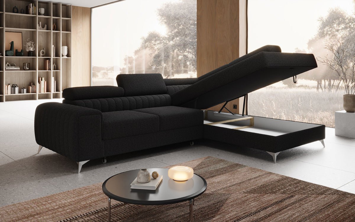 Designerbank Aurea L met slaap- en klapfunctie in Bouclé