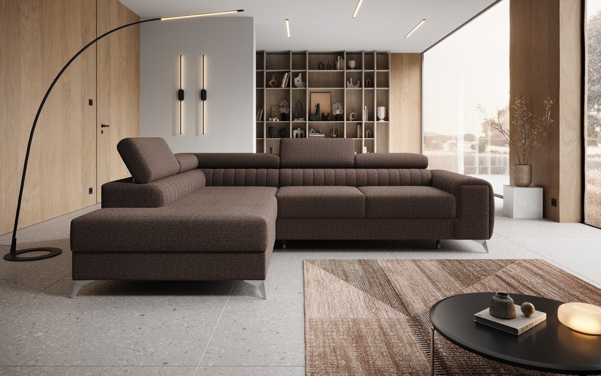 Designerbank Aurea L met slaap- en klapfunctie in Bouclé