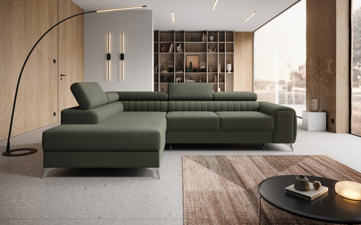 Designerbank Aurea L met slaap- en klapfunctie in Bouclé