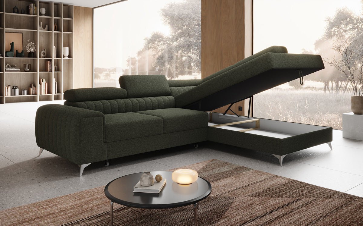 Designerbank Aurea L met slaap- en klapfunctie in Bouclé