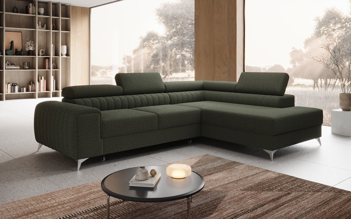 Designerbank Aurea L met slaap- en klapfunctie in Bouclé