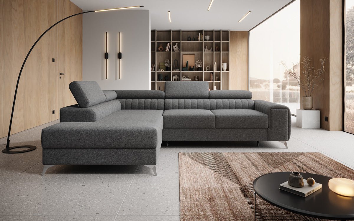 Designerbank Aurea L met slaap- en klapfunctie in Bouclé
