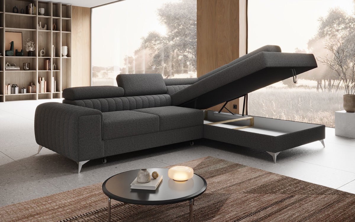 Designerbank Aurea L met slaap- en klapfunctie in Bouclé