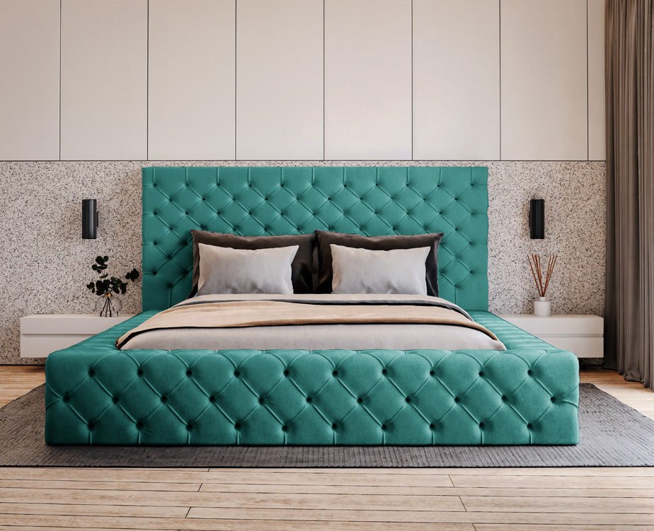 Designer Upholstered Bed Lana Velvet with Storage