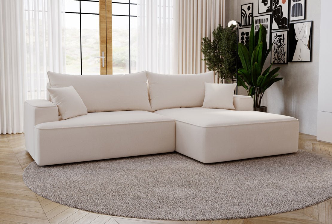 Designer Sofa Fresh Bouclé met slaapfunctie en opbergruimte