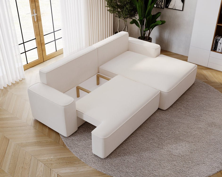 Designer Sofa Fresh Bouclé met slaapfunctie en opbergruimte
