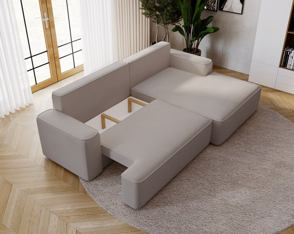 Designer Sofa Fresh Bouclé met slaapfunctie en opbergruimte
