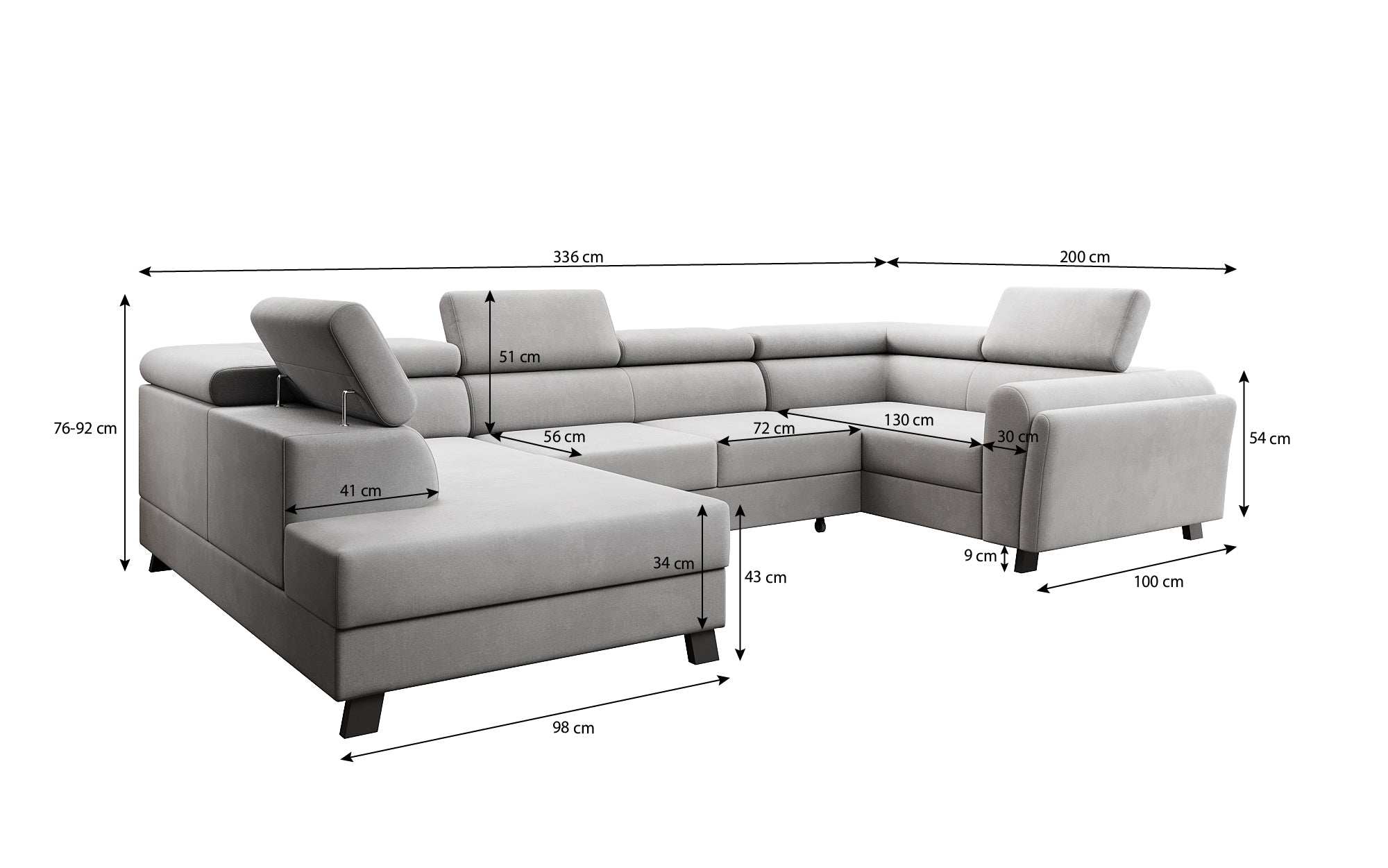 Designer Sofa Emilio met slaap- en klapfunctie