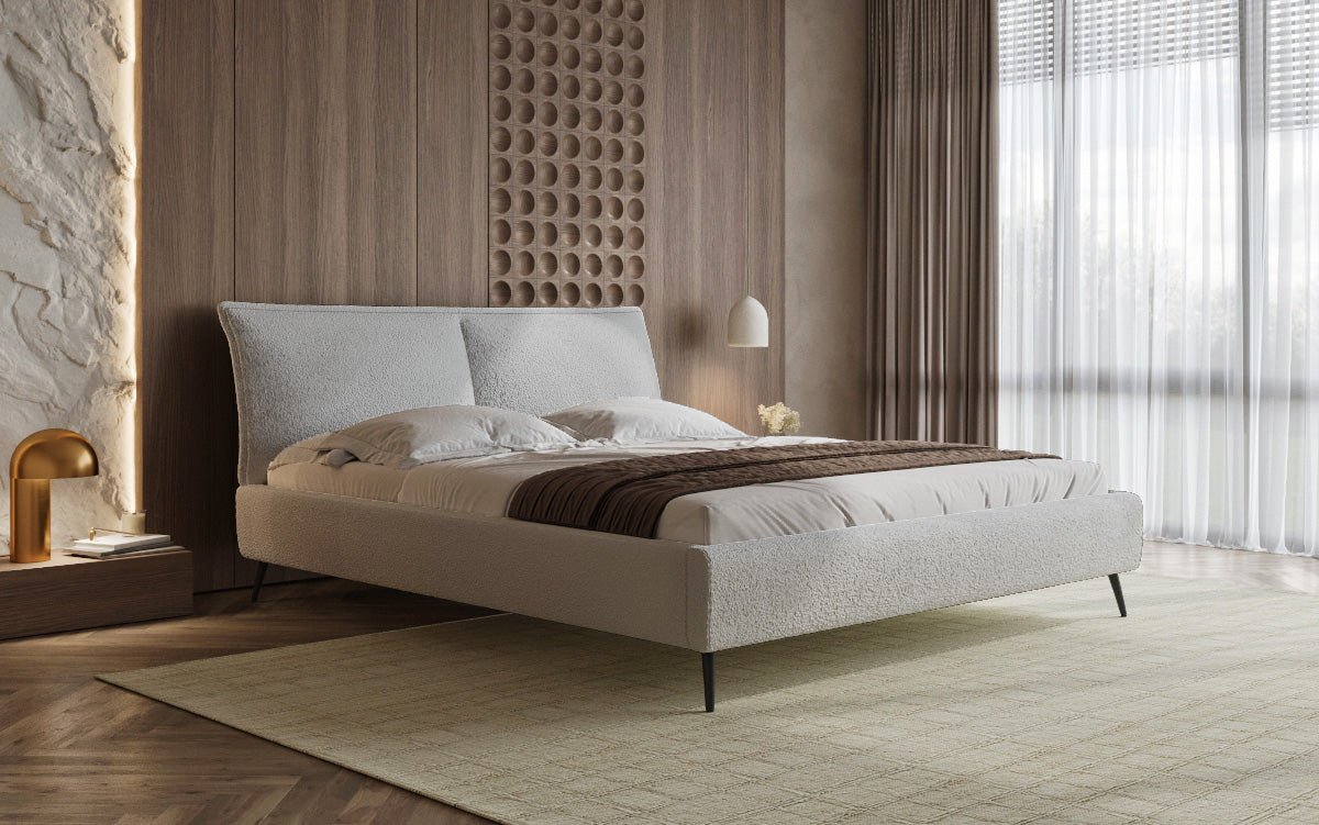 Designer Polsterbett Zoe Bouclé met opbergruimte