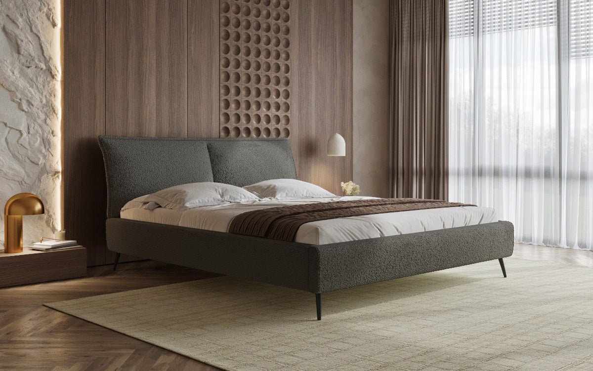 Designer Polsterbett Zoe Bouclé met opbergruimte