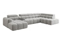 Designersofa woonlandschap Mia met elektrische zitverlenging in Chenille