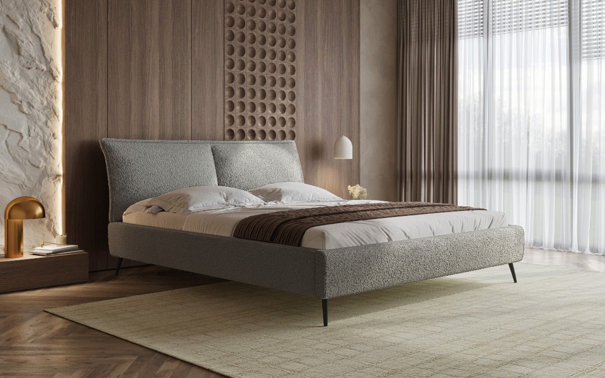 Designer Polsterbett Zoe Bouclé met opbergruimte