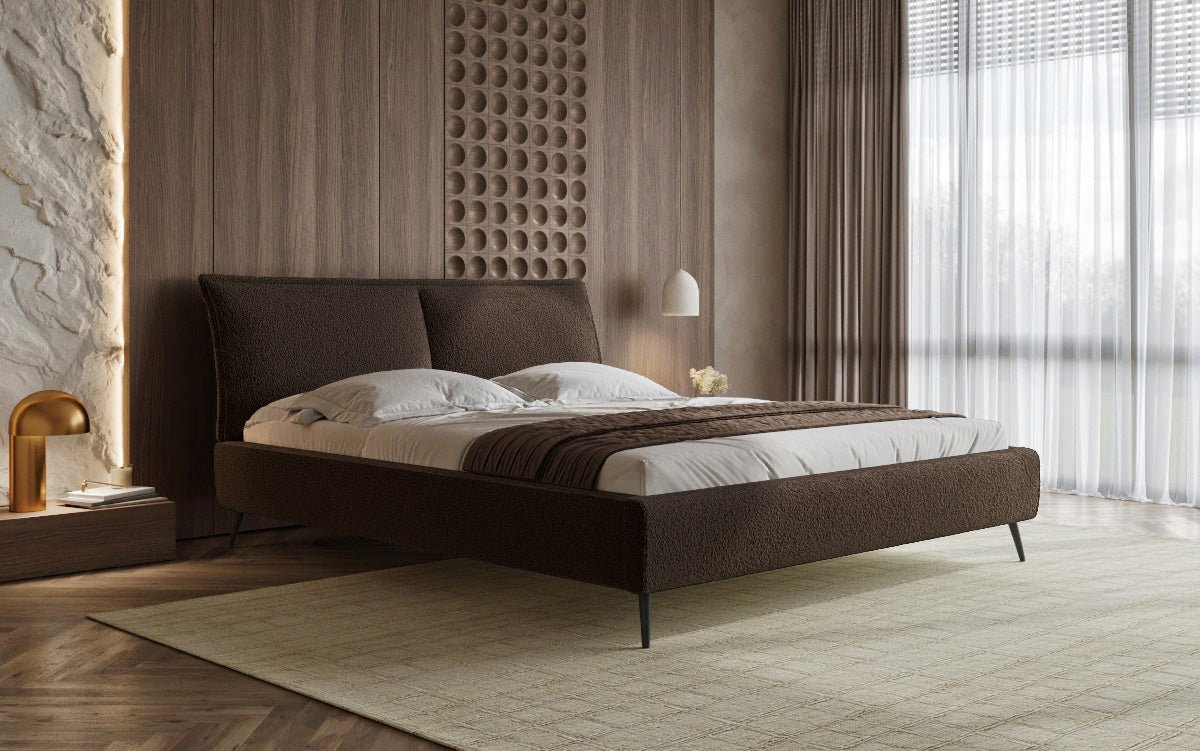 Designer Polsterbett Zoe Bouclé met opbergruimte
