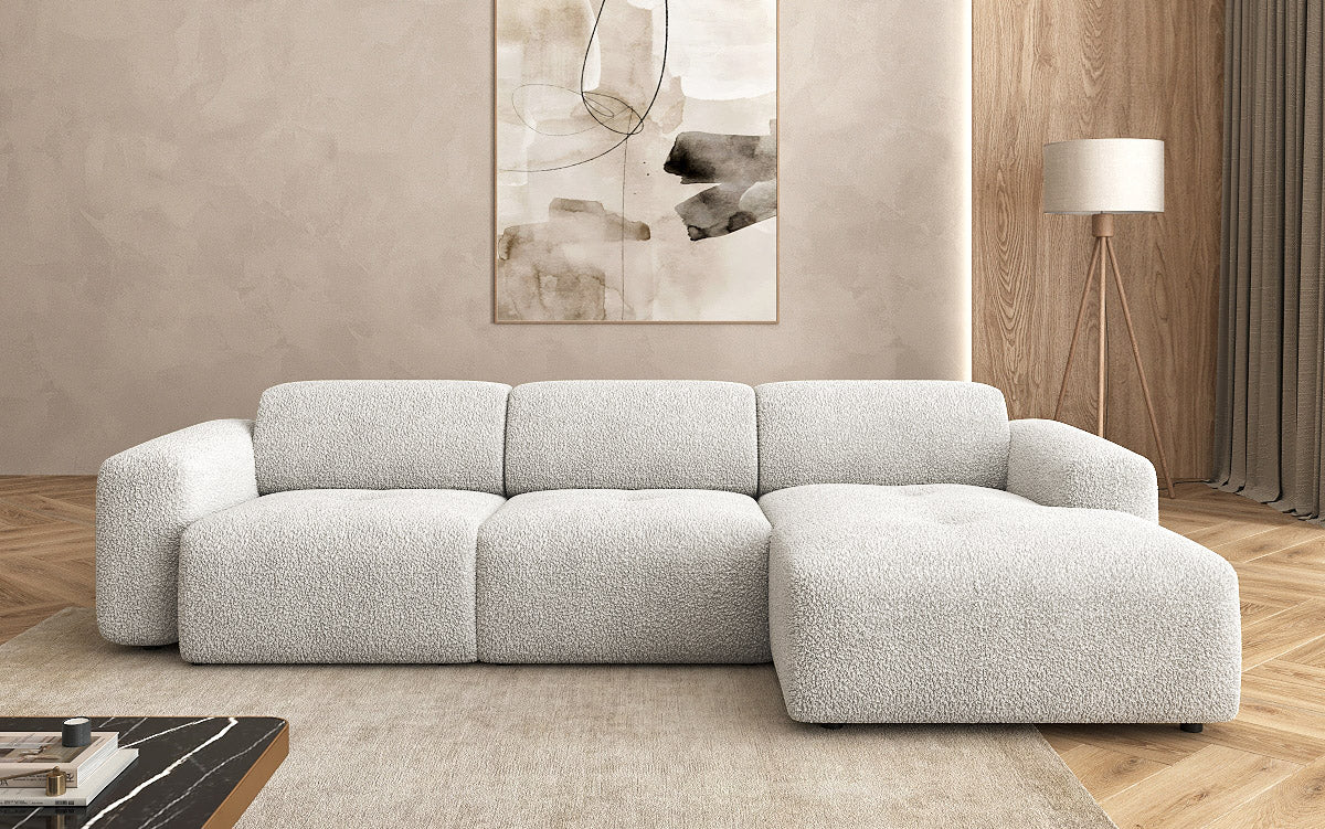 Designer L-bank Calm in Bouclé