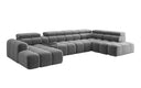 Designersofa woonlandschap Mia met elektrische zitverlenging in Chenille