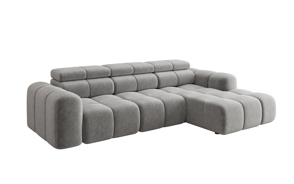 Designersofa Mia L met elektrische zitverlenging in Chenille