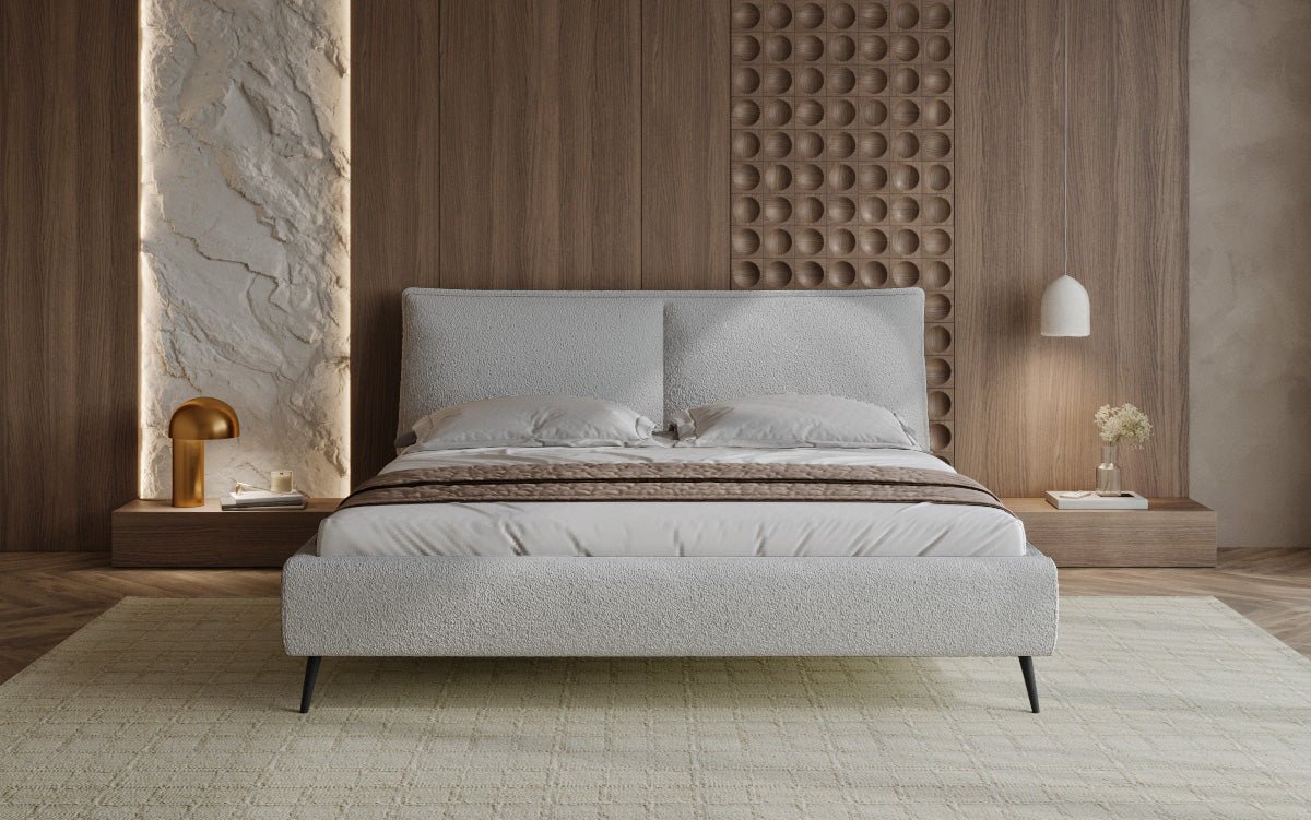 Designer Polsterbett Zoe Bouclé met opbergruimte