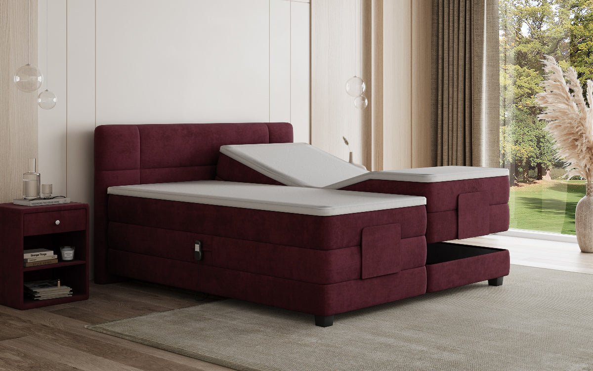 Boxspringbed Noela Fluweel elektrisch verstelbaar