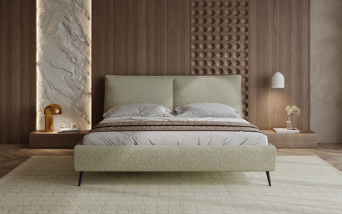 Designer Polsterbett Zoe Bouclé met opbergruimte