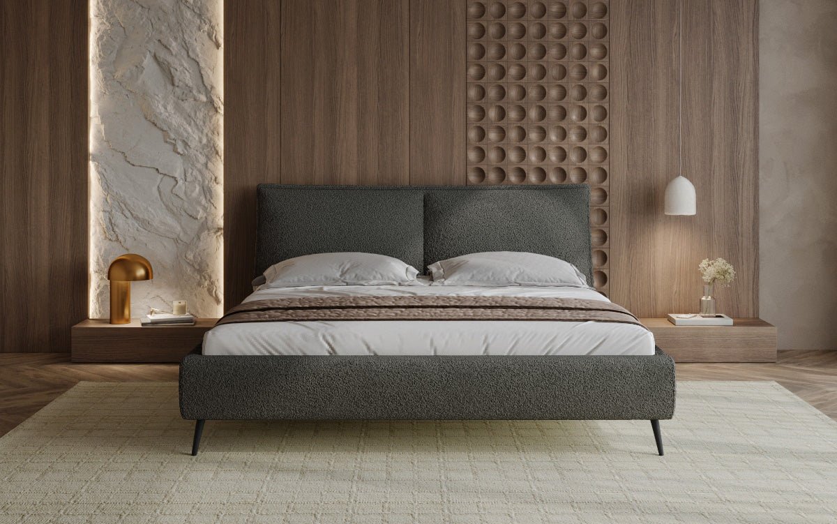 Designer Polsterbett Zoe Bouclé met opbergruimte