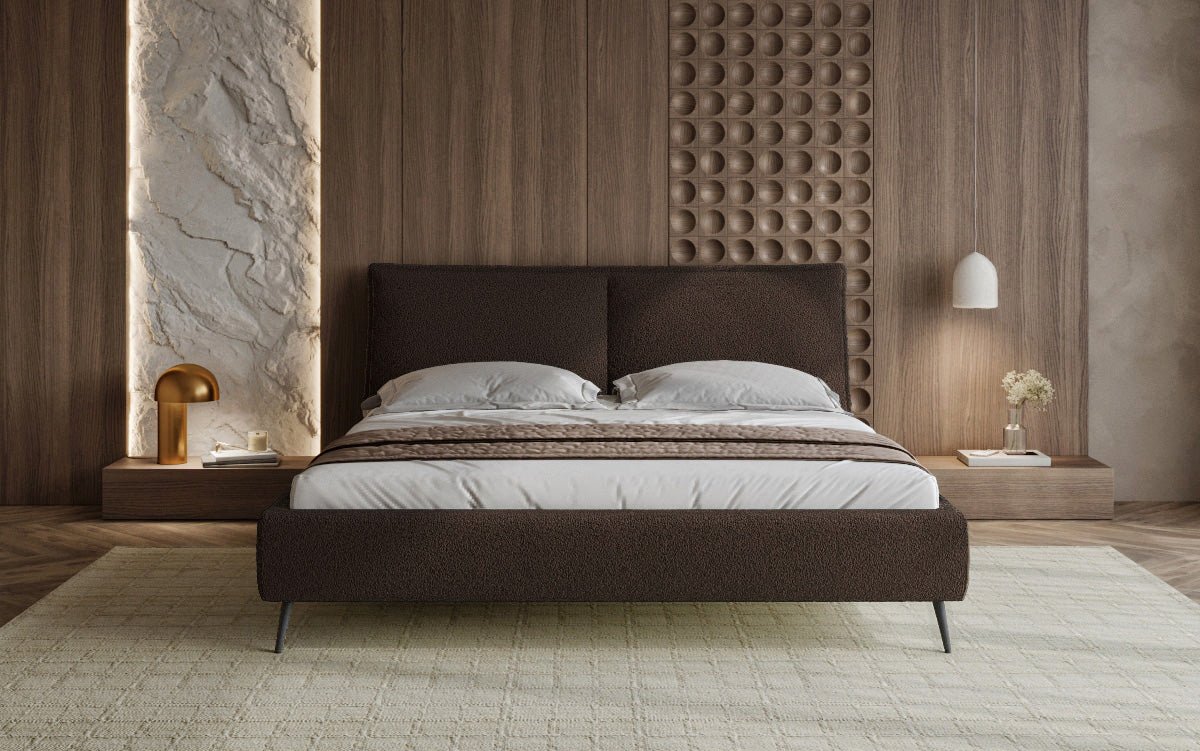 Designer Polsterbett Zoe Bouclé met opbergruimte