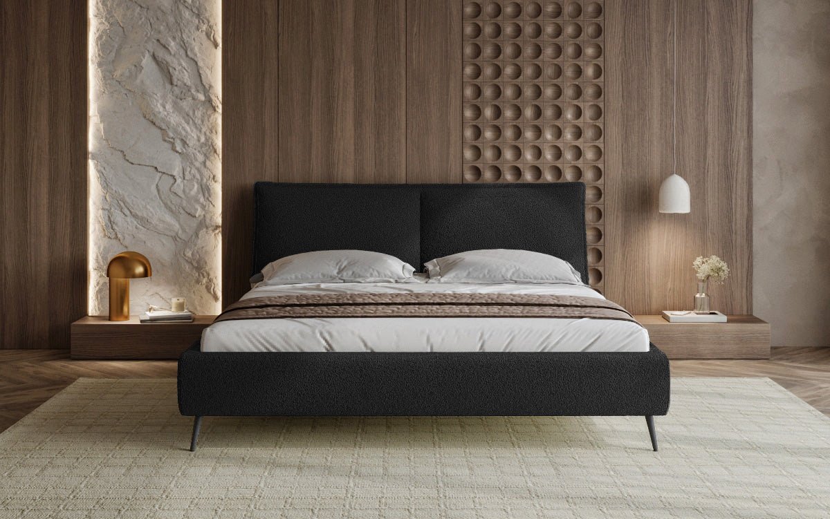 Designer Polsterbett Zoe Bouclé met opbergruimte