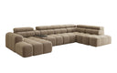 Designersofa woonlandschap Mia met elektrische zitverlenging in Chenille