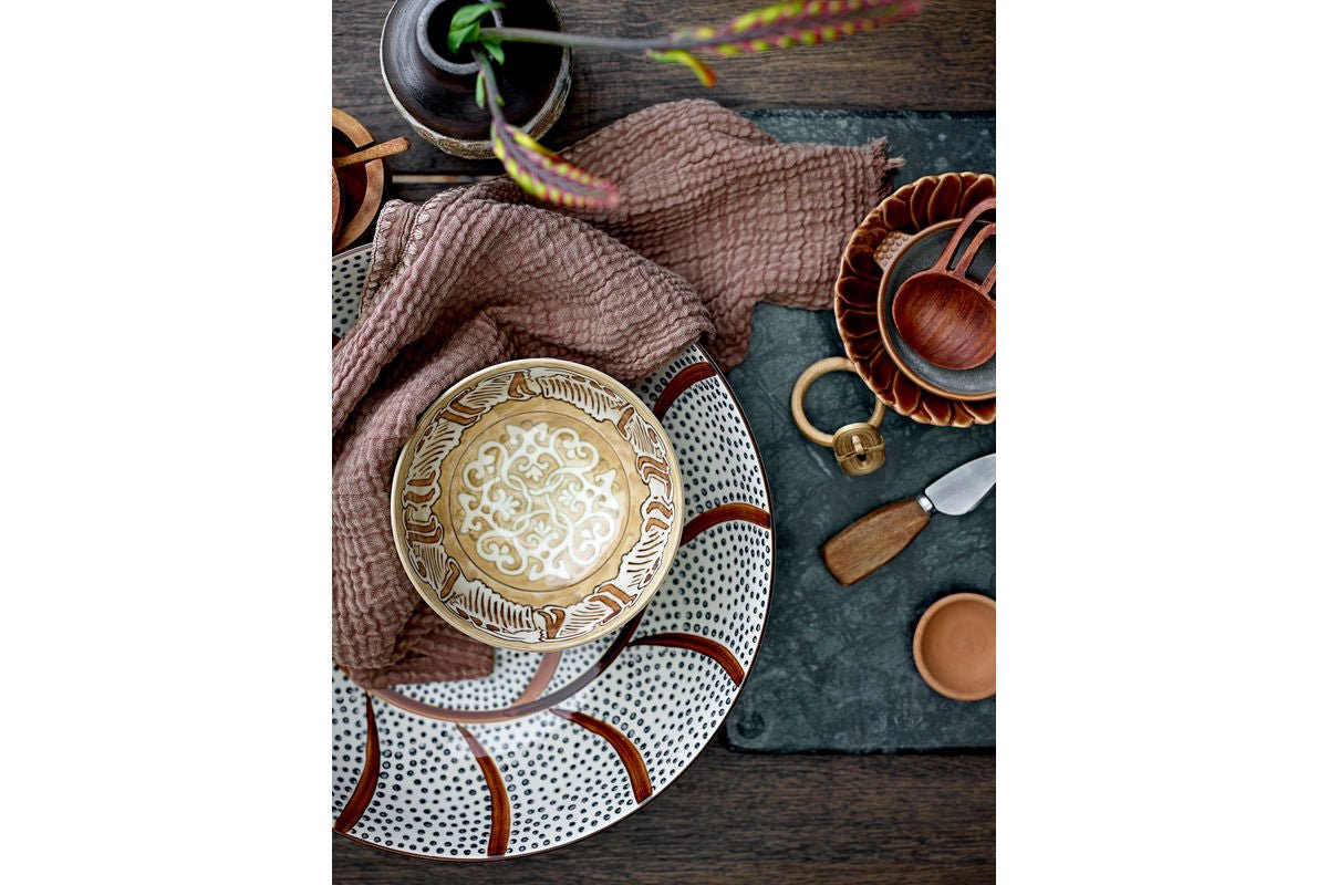 Schaal Riona – steengoed met handgeschilderd patroon