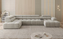 Designersofa woonlandschap Mia met elektrische zitverlenging in Chenille
