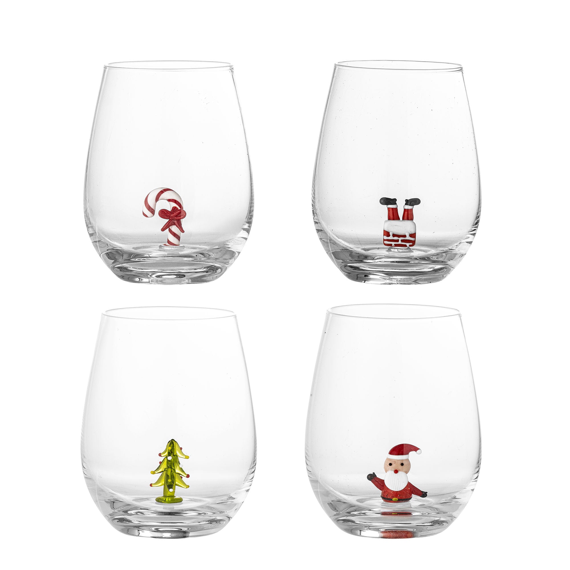 Drinkglazen Cala – Glas met handgemaakte figuren (set van 4)