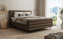 Boxspringbed Tubo in structuurstof met opbergruimte