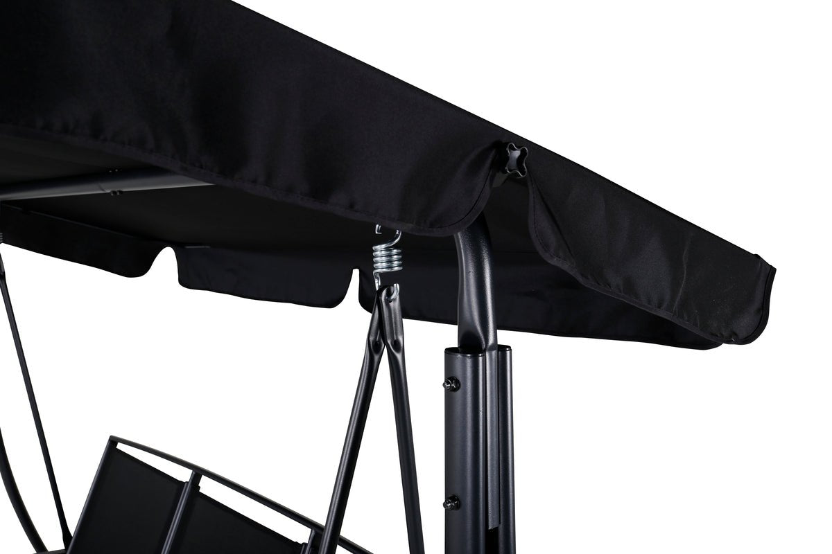 Tuin Hollywoodschommel Madeira - met polyester bekleding en stalen frame in Zwart