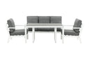 Tuin loungeset Jenni – in Wit & Grijs met glasplaat