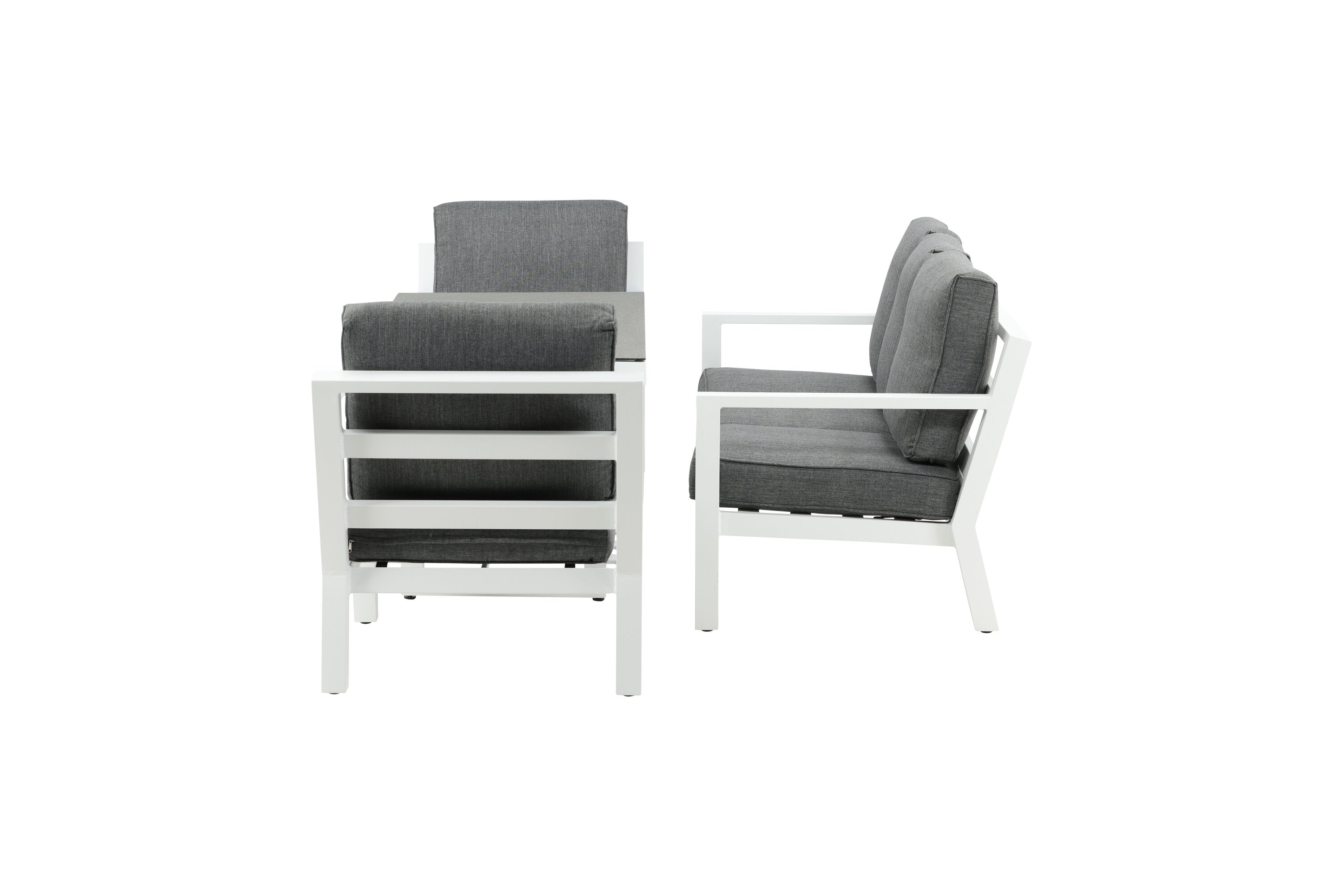 Tuin loungeset Jenni – in Wit & Grijs met glasplaat