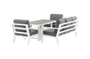 Tuin loungeset Jenni – in Wit & Grijs met glasplaat