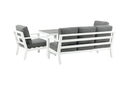 Tuin loungeset Jenni – in Wit & Grijs met glasplaat
