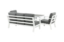 Tuin loungeset Jenni – in Wit & Grijs met glasplaat