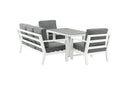 Tuin loungeset Jenni – in Wit & Grijs met glasplaat