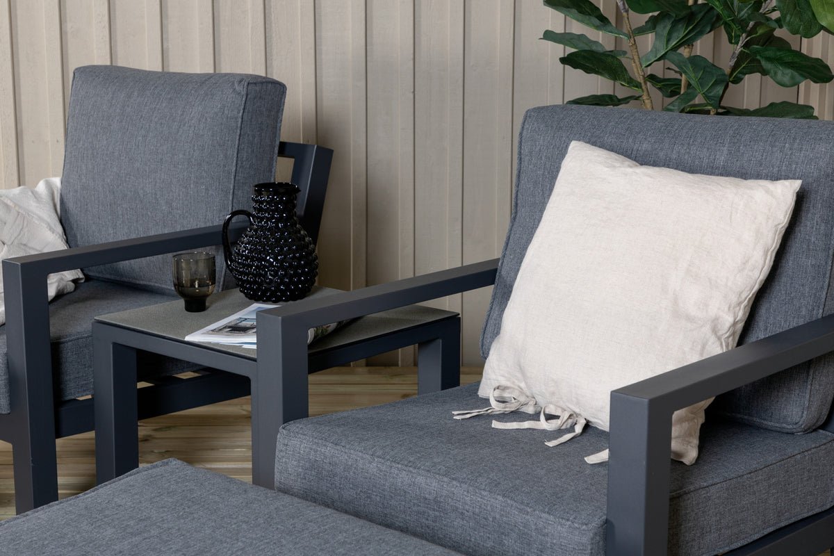 Tuin Loungeset Tavira – 5-delige Outdoor Fauteuil Set in Zwart