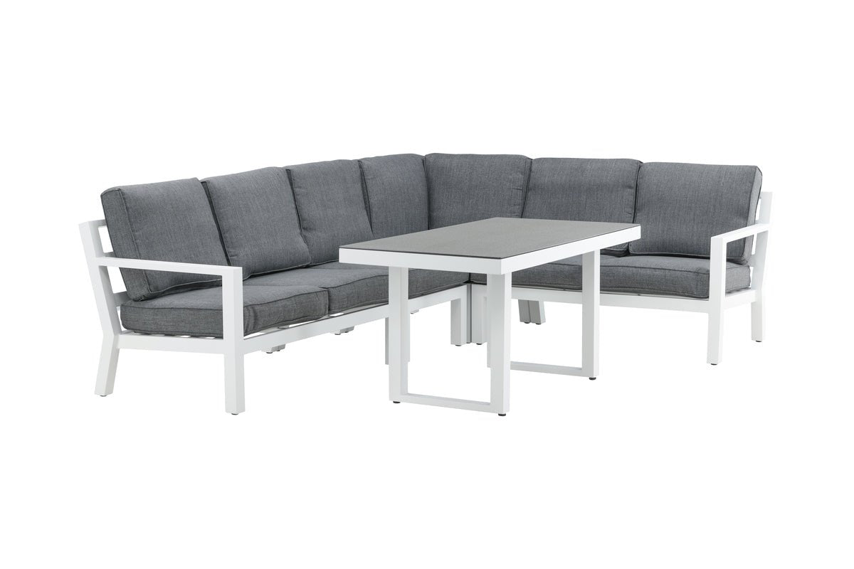 Tuin Loungeset Adam – met tafel van aluminium en glas