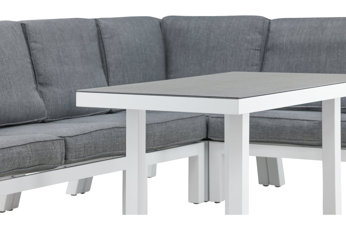 Tuin Loungeset Adam – met tafel van aluminium en glas