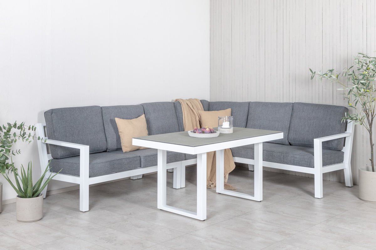 Tuin Loungeset Adam – met tafel van aluminium en glas
