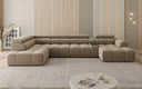 Designersofa woonlandschap Mia met elektrische zitverlenging in Chenille