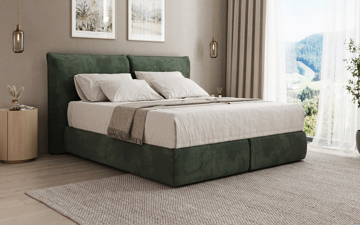 Boxspringbed Pillo in Ribstof