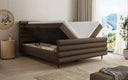 Boxspringbed Tubo in structuurstof met opbergruimte